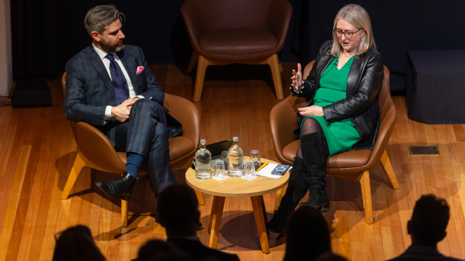 Alex Proudfoot and Jacqui Smith in conversation