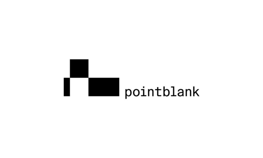 Logo: six black and white squares followed by 'pointblank'