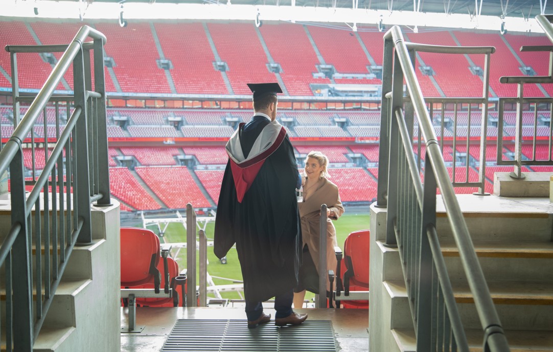 A graduate at Wembley stadium