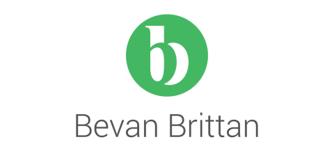 Bevan Brittan logo: against a white background, in a green circle is the letter 'b'. Beneath in black writing is 'Bevan Brittan'.