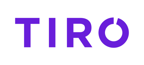 Tiro logo in purple capital font