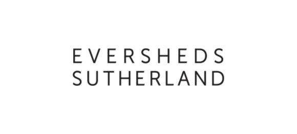 Logo: Black writing on white background that says 'EVERSHEDS SUTHERLAND'