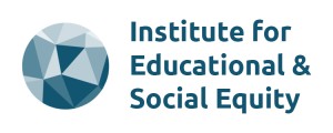 Institute for Educational & Social Equity logo - blue circle on left filled with shades triangle shapes and blue text on left with the institution name 