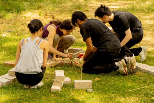 AA School students on grass