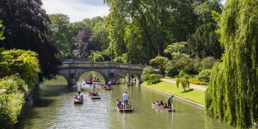 Punting lake in Cambridge