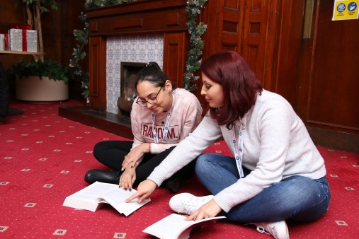 Two students together in informal learning setting