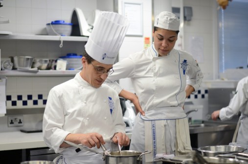Students in kitchen