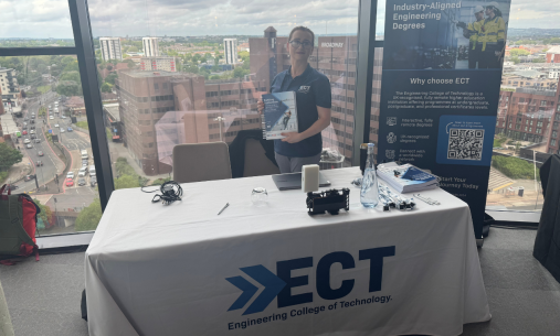 Engineering College of Technology exhibition stand at an industry event.
