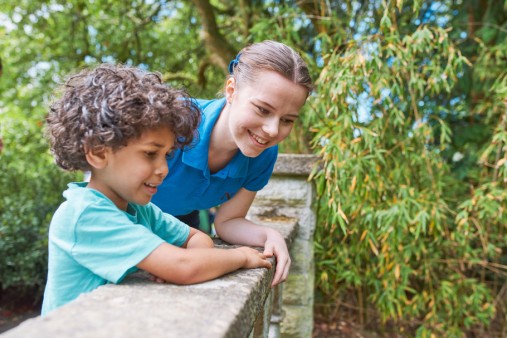 Student nanny and child
