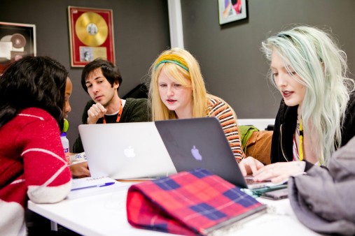 Students learning in informal classroom setting