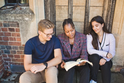 Three Newbold students sitting together