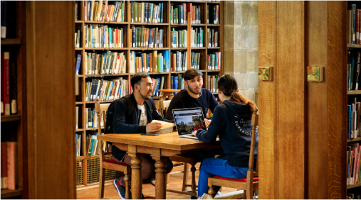Students in library