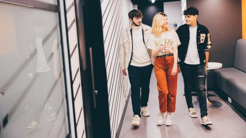 Students walking