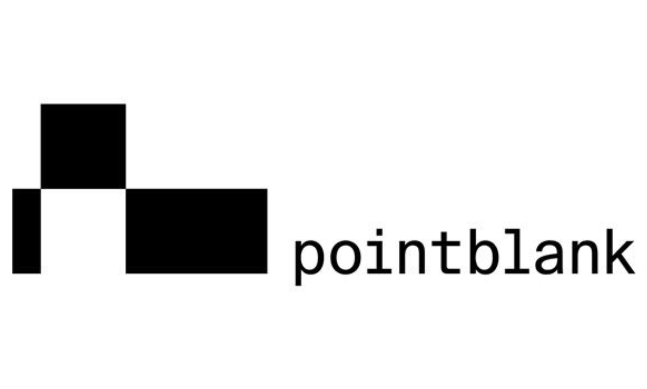 Logo: six black and white squares with pointblank written alongside it